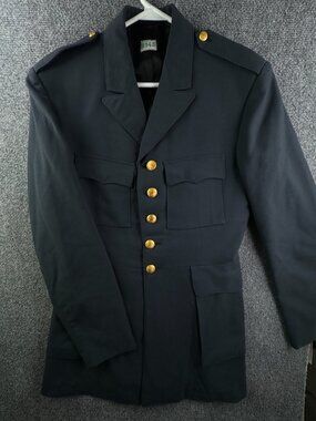VTG 1965 SWEDISH ARMY MILITARY Coat Triple Crown B148 Blue Te-be-we Kvalite